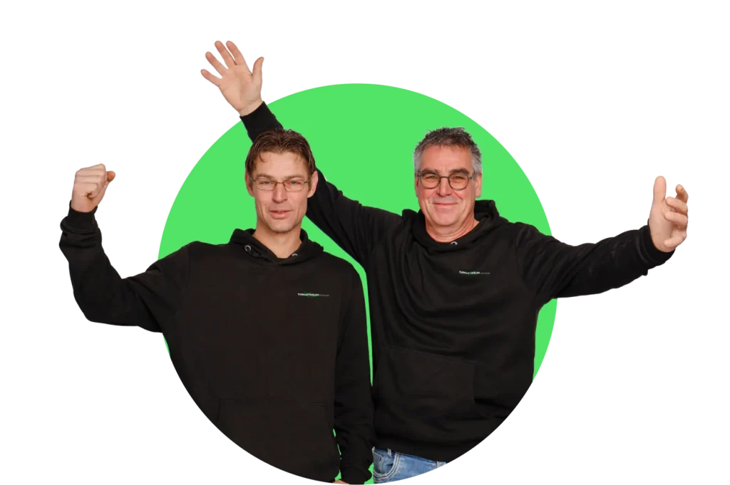 Barry en Arjan juichen