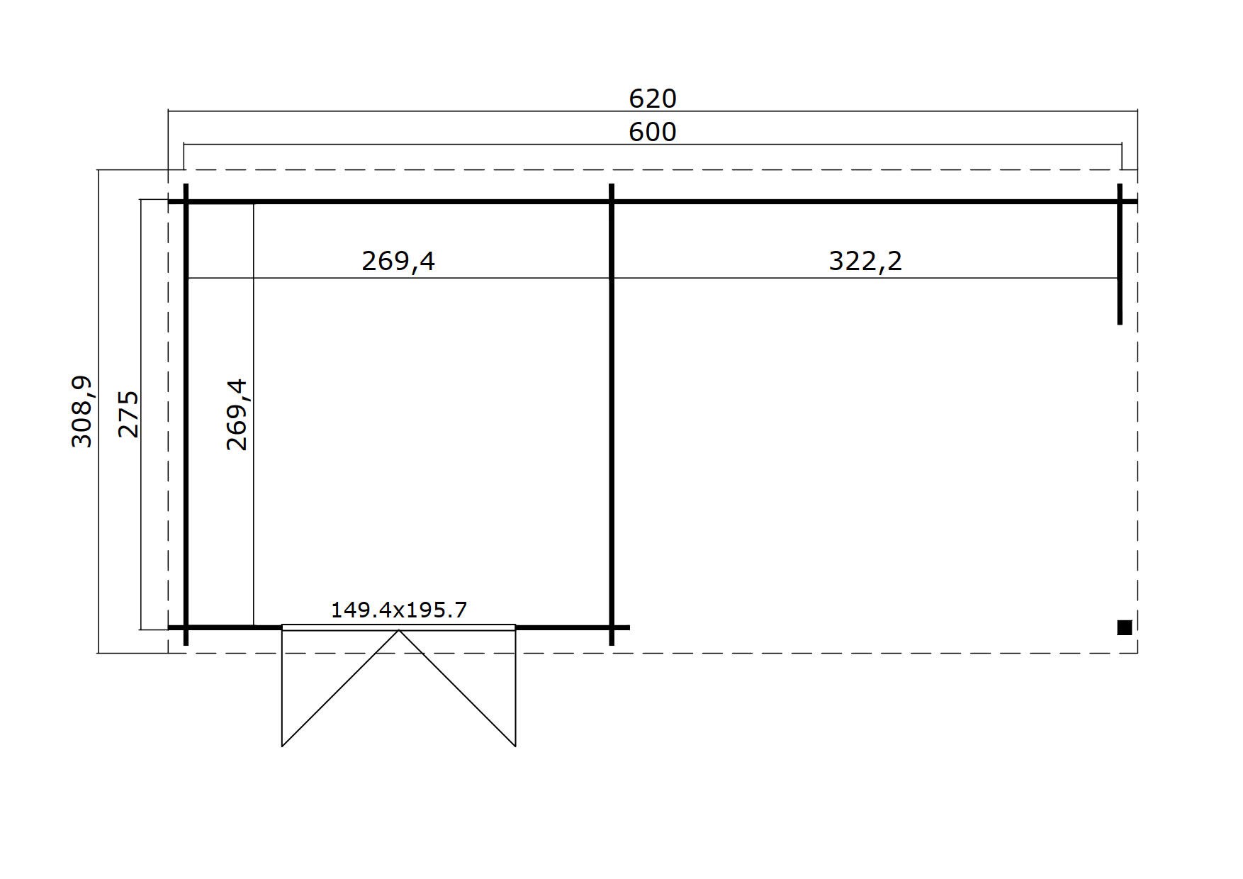 Tuinhuis Manuel 600 x 275 cm - Afbeelding 3