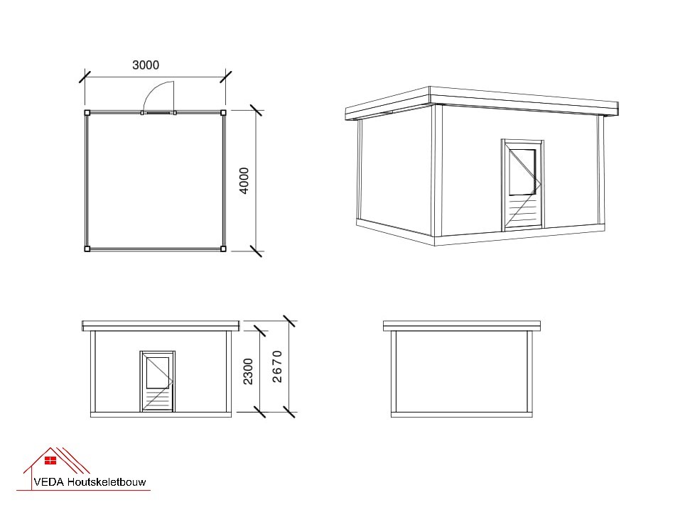 Douglas tuinhuis Raf - 300 x 400 cm - Afbeelding 2