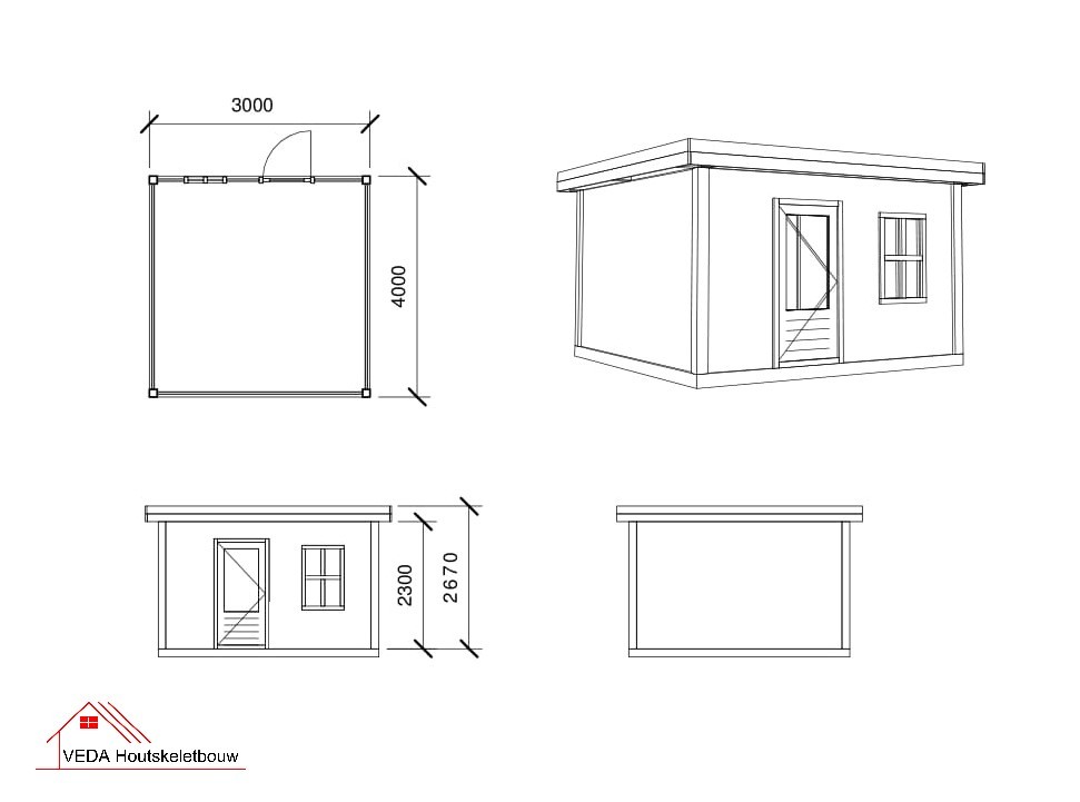 Douglas tuinhuis Saar - 300 x 400 cm - Afbeelding 2