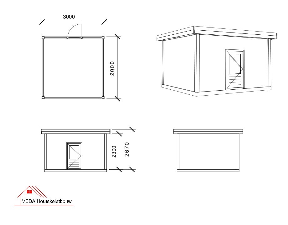 Douglas tuinhuis Stan - 300 x 200 cm - Afbeelding 2