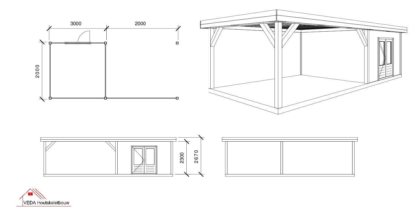 Douglas tuinhuis Jill 1 - 500 x 200 cm - Afbeelding 2