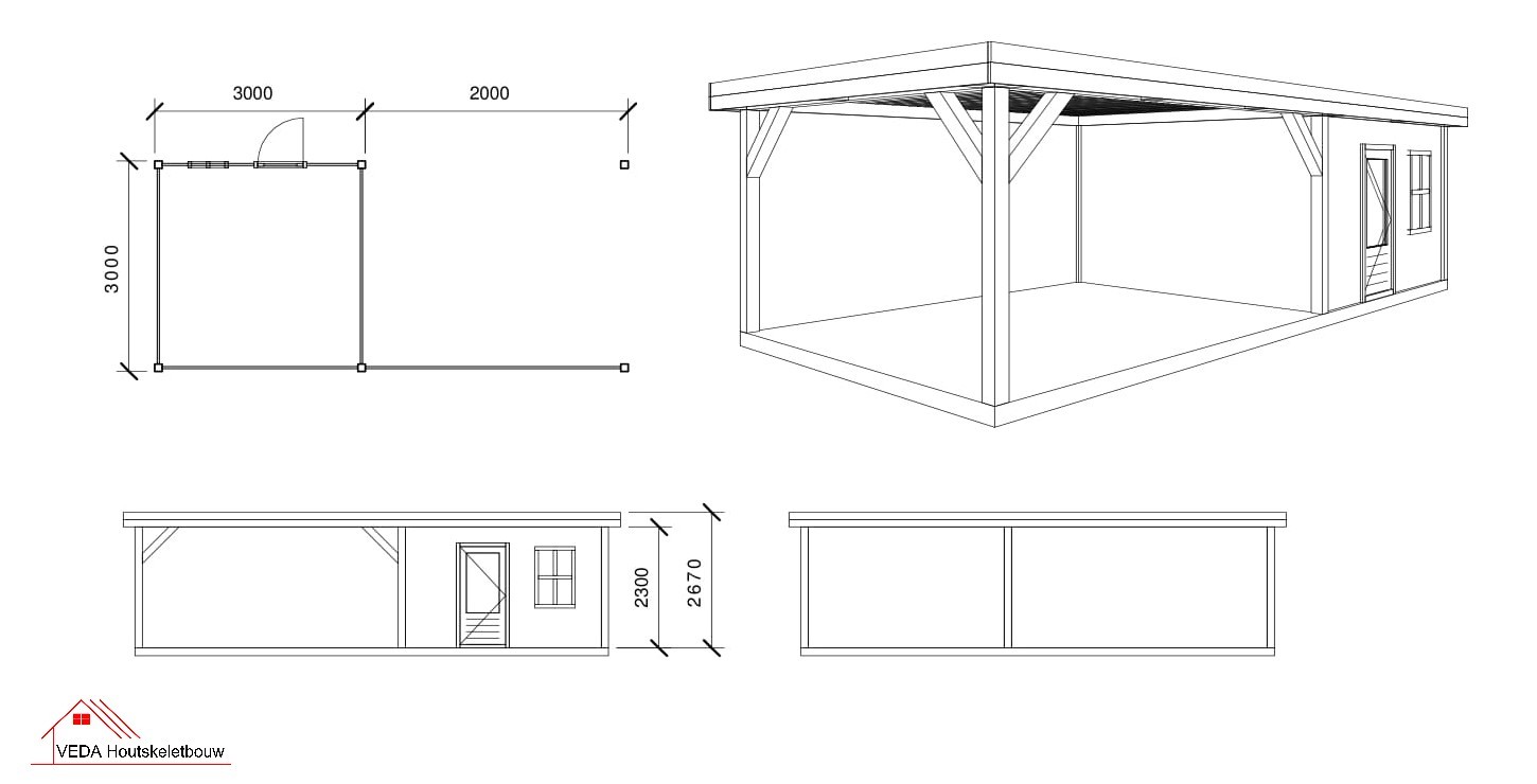Douglas tuinhuis Kyan 1 - 500 x 300 cm - Afbeelding 2