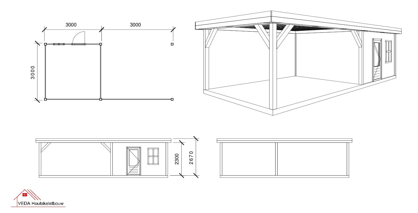 Douglas tuinhuis Kyan 2 - 600 x 300 cm - Afbeelding 2