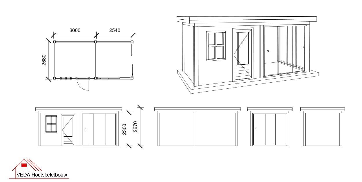 Douglas tuinhuis Barneveld - 554 x 268 cm - Afbeelding 3