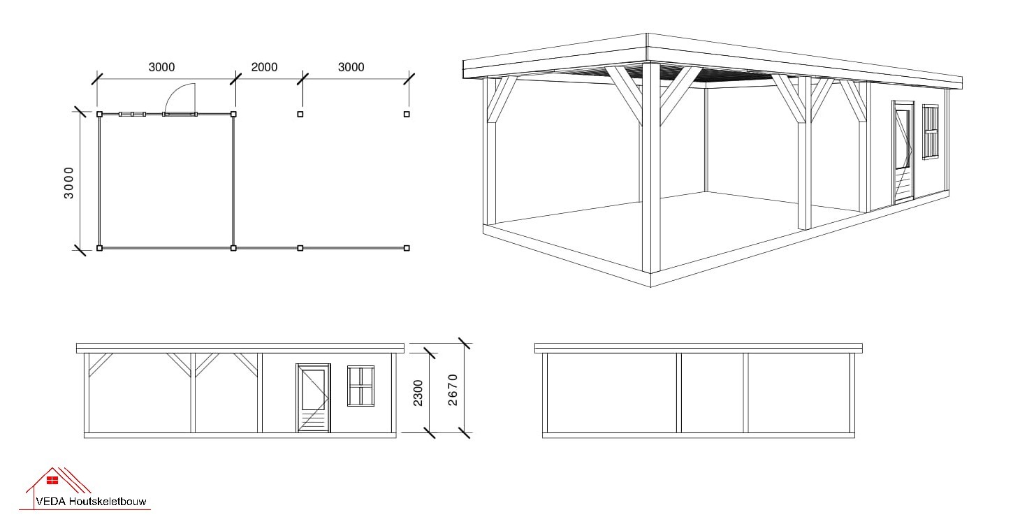 Douglas tuinhuis Kyan 3 - 800 x 300 cm - Afbeelding 2