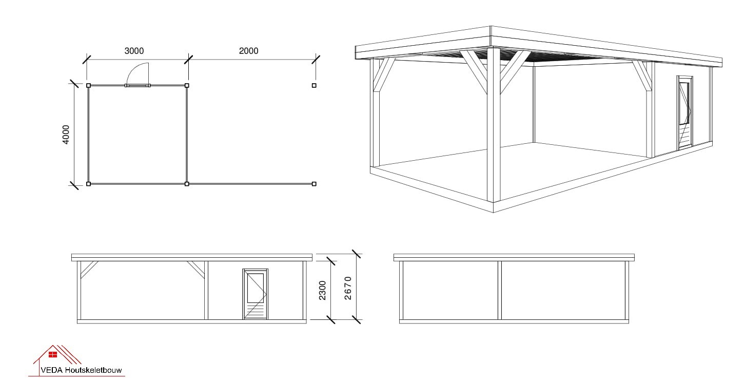 Douglas tuinhuis Raf 1 - 500 x 400 cm - Afbeelding 2