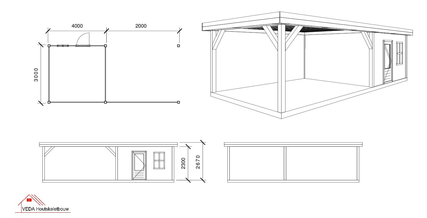 Douglas tuinhuis Ivy 1 - 600 x 300 cm - Afbeelding 2