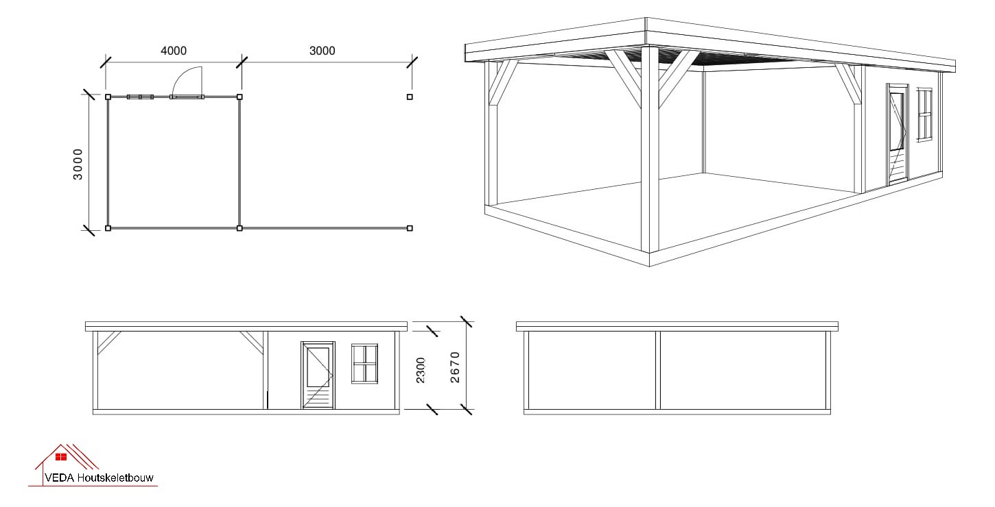 Douglas tuinhuis Ivy 2 - 700 x 300 cm - Afbeelding 2