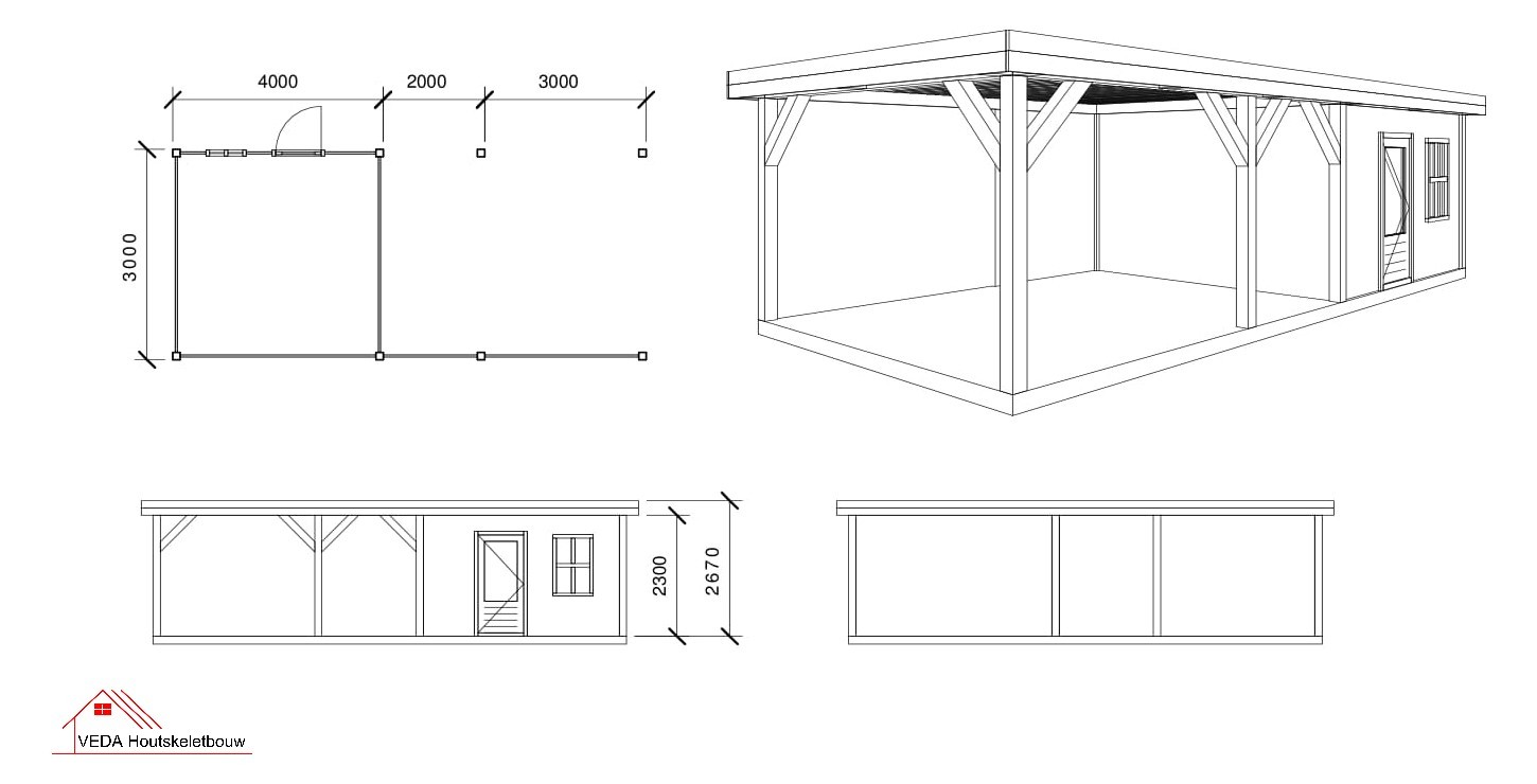 Douglas tuinhuis Ivy 3 - 900 x 300 cm - Afbeelding 2