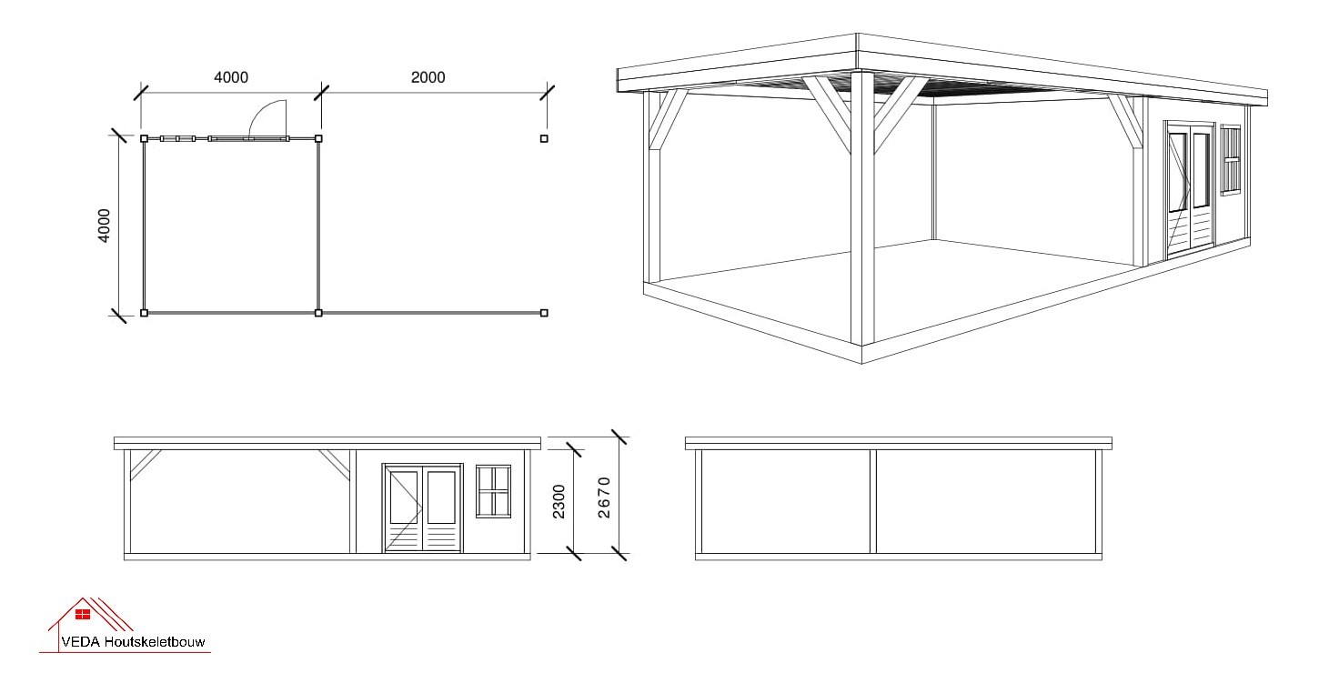 Douglas tuinhuis Petra 1 - 600 x 400 cm - Afbeelding 2