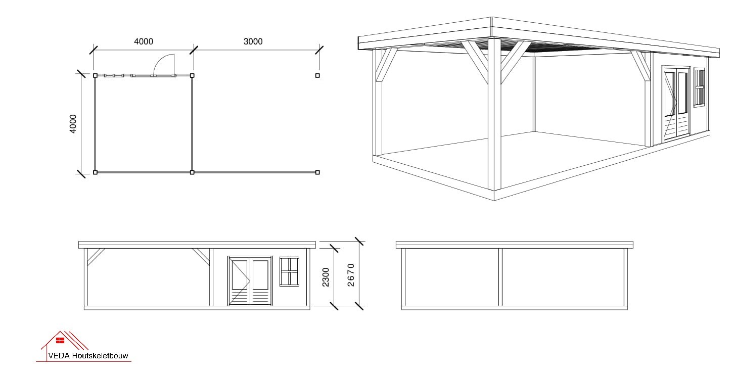 Douglas tuinhuis Petra 2 - 700 x 400 cm - Afbeelding 2