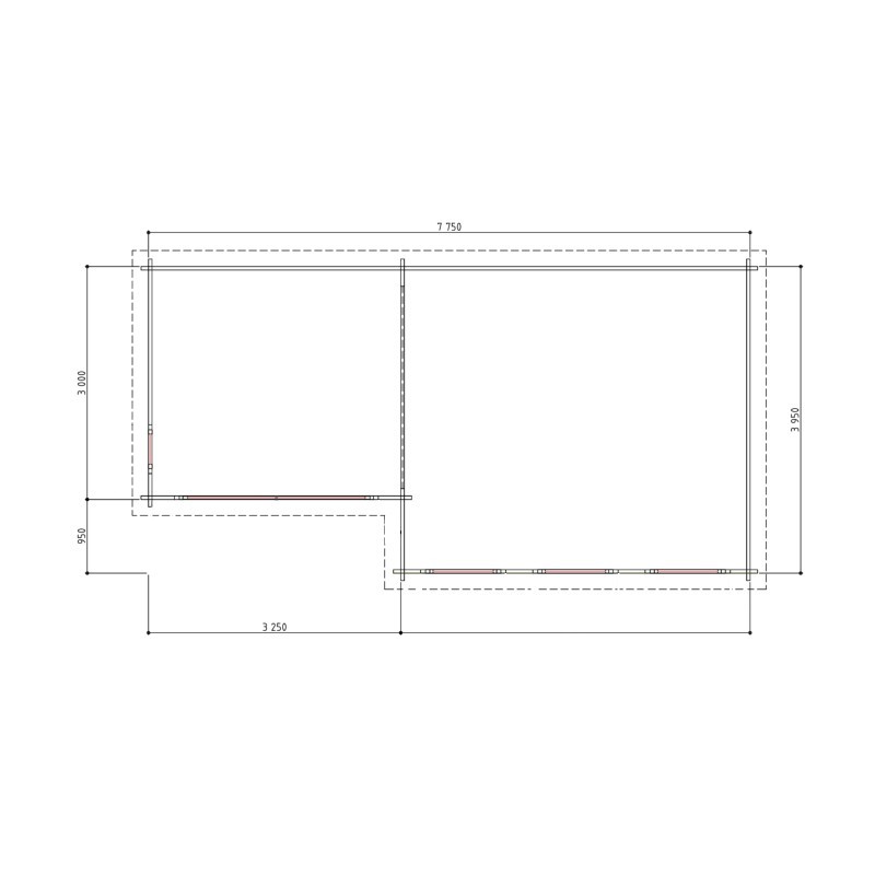 Tuinkantoor Blomet 775 x 395 cm - Afbeelding 2