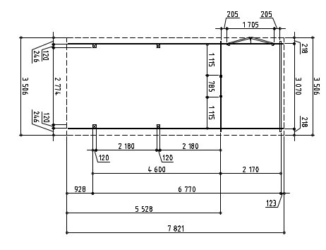 Carport Romana plus 782 x 351 cm - Afbeelding 2