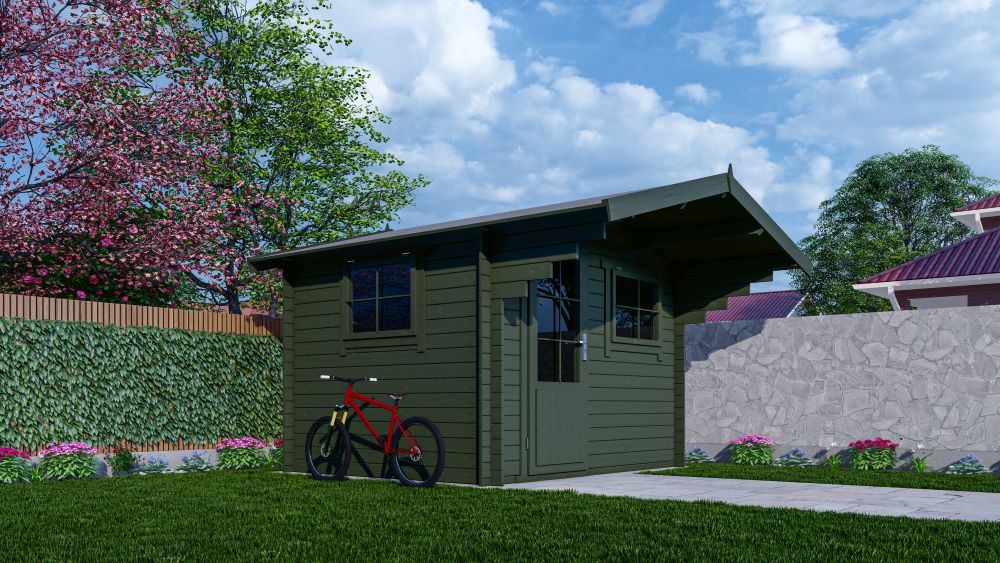 Blokhut 3026 Interflex 300 x 250 cm + Luifel 120 cm - Afbeelding 4