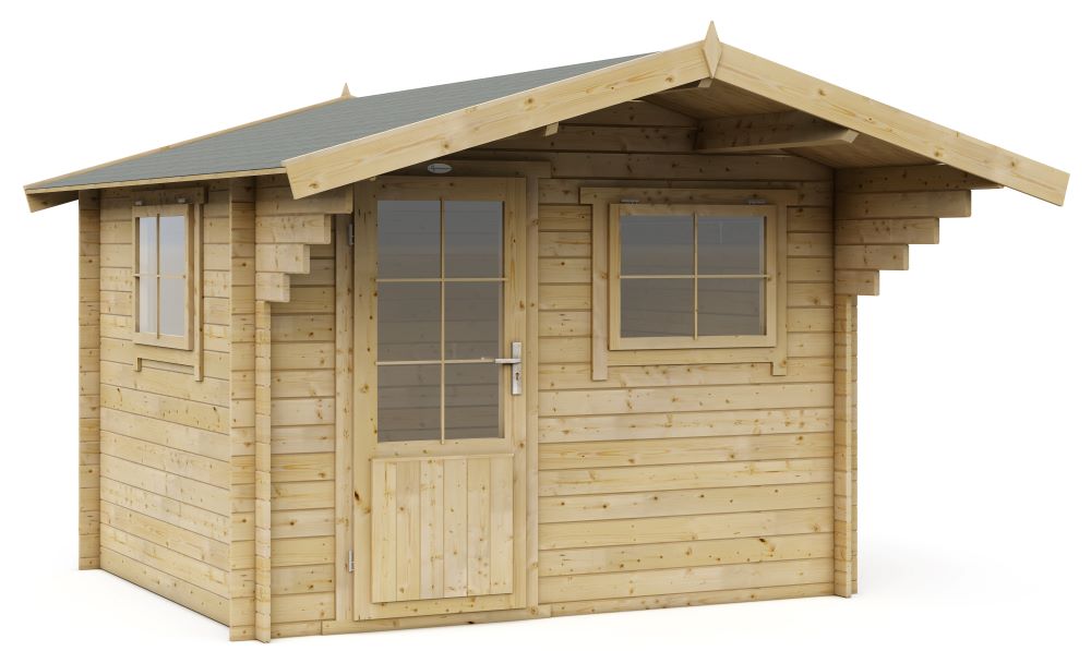 Blokhut 3026 Interflex 300 x 250 cm + Luifel 120 cm - Afbeelding 2