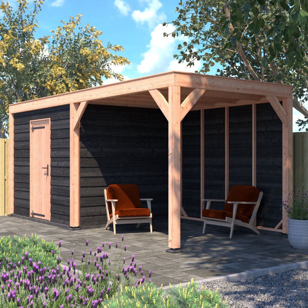 Douglas tuinhuis met overkapping